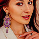 Sevara Earrings. soutache. Purple pink orange. Earrings. LADY-LIZA jewelry shop. Online shopping on My Livemaster.  Фото №2