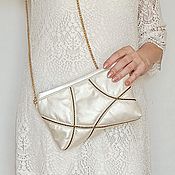 Свадебный салон handmade. Livemaster - original item Pearl clutch bag, white wedding clutch, crossbody bag (141). Handmade.