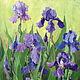 Irises Postcard with flowers for March 8, Cards, St. Petersburg,  Фото №1