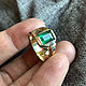 Men's Gold Ring with Emerald (3,06 ct) Handmade Ring. Rings. Vedicheskie koltsa dragotsennye kamni (bauroom). Ярмарка Мастеров.  Фото №5