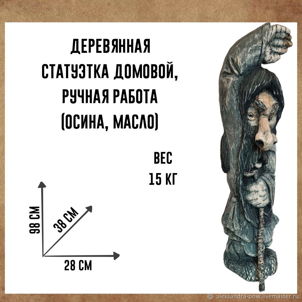 Резьба по дереву (фигурка) Веселый домовой в интернет-магазине Ярмарка ...