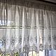 Linen lambrequin with cambric ' Summer openwork', Curtains, Ivanovo,  Фото №1