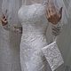 Кружевное свадебное платье в пол