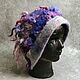Felted hat 'Lilac dragon' with curls, Caps, St. Petersburg,  Фото №1