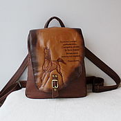 Сумки и аксессуары handmade. Livemaster - original item Leather backpack with engraving to order.. Handmade.