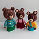 Finger theater Three bears Fairy tale heroes. Puppet show. sunnytoys-gifts. My Livemaster. Фото №6
