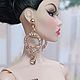 Серьги с фианитами и цирконами позолоченные. Одежда для кукол. DIVA-boutique. Ярмарка Мастеров.  Фото №6