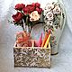 Stand-pencil 'Roses'. Pencil holders. Klukva ( decoupage). Online shopping on My Livemaster.  Фото №2