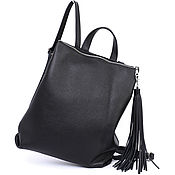 Сумки и аксессуары handmade. Livemaster - original item Backpack Leather Black Bag Medium Casual Leather. Handmade.