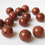 Материалы для творчества handmade. Livemaster - original item Aventurine 12 mm, beads ball smooth, brown stone. Handmade.