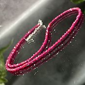 Работы для детей, handmade. Livemaster - original item Women`s beads made of natural stones red ruby with a cut. Handmade.