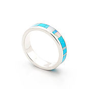 Украшения handmade. Livemaster - original item Turquoise RING size 17.5-18. Handmade thin circular ring.. Handmade.