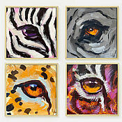 Картины и панно handmade. Livemaster - original item Oil paintings with animal eyes 