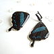 Earrings Are Real Butterfly Wings Blue Blue Black Rhodium. Earrings. WonderLand. Online shopping on My Livemaster.  Фото №2