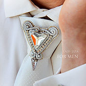Свадебный салон handmade. Livemaster - original item Brooch tie Edward. Wedding For Men. SWAROVSKI. Handmade.