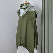 Одежда handmade. Livemaster - original item No№232.1 Linen summer sundress-boho with scarf. Handmade.