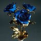 Кованая роза из металла (латунь), синяя, №1. Цветы. Медная мастерская 'Кузница Чудес'. Ярмарка Мастеров.  Фото №6