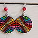 Earrings classic: Earrings with painted dots ' Spectrum'. Earrings. Trees may - creative workshop. Online shopping on My Livemaster.  Фото №2