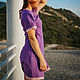 Summer Dress Linen Midi Summer Vacation-Blueberry', Dresses, Anapa,  Фото №1