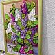 The picture is embroidered with ribbons lilac. Pictures. lentochnyj-raj. My Livemaster. Фото №4