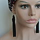 Black Real Suede Tassel Earrings. Tassel earrings. MALMARI. Online shopping on My Livemaster.  Фото №2