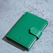 Канцелярские товары handmade. Livemaster - original item Cover for car documents and passport Green. Handmade.