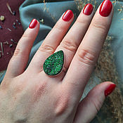 Украшения handmade. Livemaster - original item Ring with uvarovite (green garnet). Handmade.