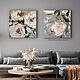Double painting with abstract roses. Roses on a gray background in oil, Pictures, Moscow,  Фото №1