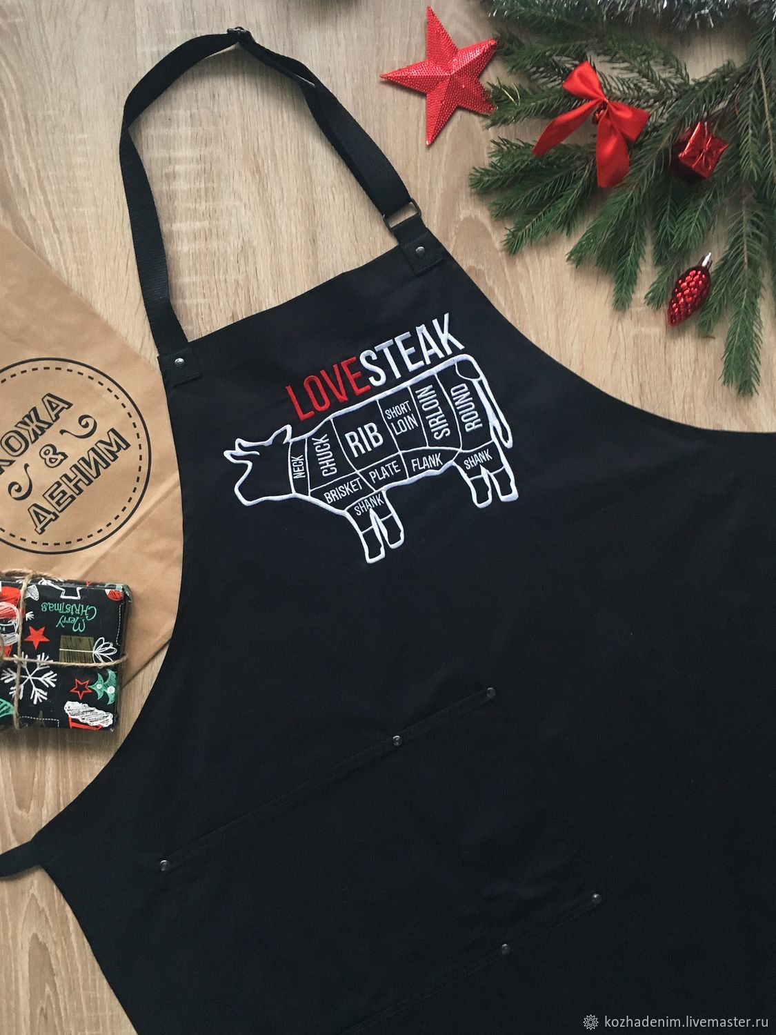 Фартук "LoveSteak" с вышивкой – заказать на Ярмарке Мастеров – HJIGVRU ...