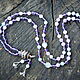 Mala rosary made of amethyst and beryl, lilac rosary with a Ji wave bead. Rosary. Jewerly for Happiness. Online shopping on My Livemaster.  Фото №2