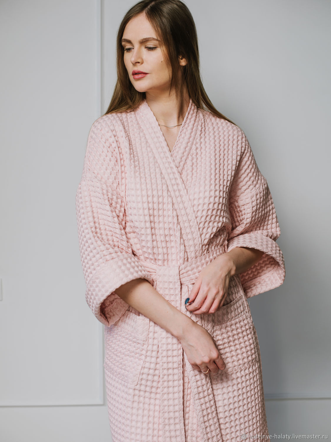 Вафельный халат-кимоно Пыльная роза в интернет-магазине на Ярмарке ...