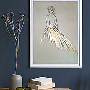 Картины и панно handmade. Livemaster - original item Interior painting of a Ballerina with a gold potal 50h70. Handmade.