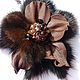 A brooch made from fur and leather, Brooches, Barnaul,  Фото №1