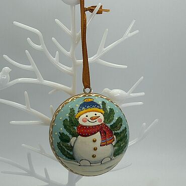 Сувениры и подарки ручной работы. Ярмарка Мастеров - ручная работа Шарик со снеговиком). Handmade.