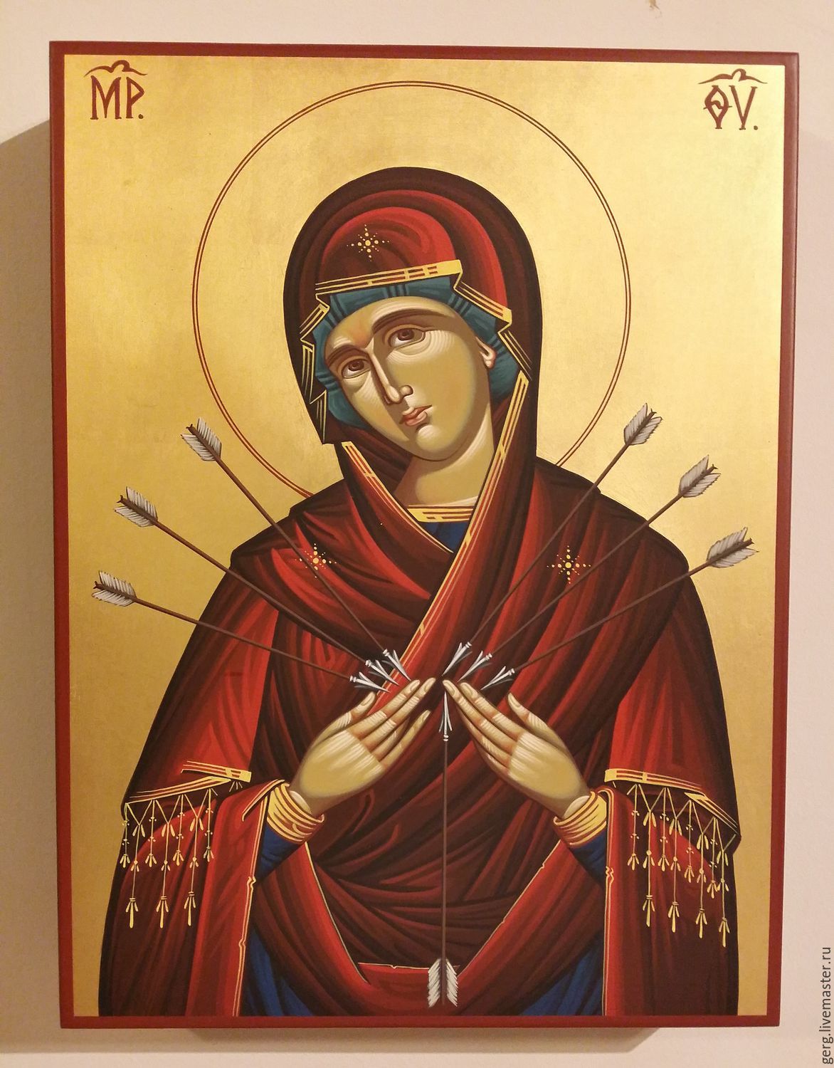Как выглядит икона семистрельная фото божьей матери