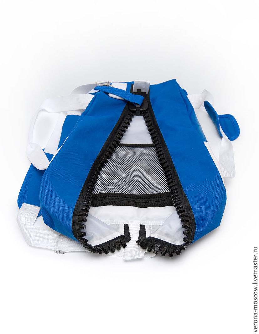 Сумка-рюкзак бело-голубая - Сайт авторских работ HandHobby