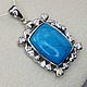 Order Silver pendant with natural turquoise 17h13 mm. yakitoriya. Livemaster. . Pendants Фото №3