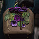 Bag with clasp felted women's brown with flowers, Clasp Bag, Chelyabinsk,  Фото №1