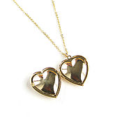 Украшения handmade. Livemaster - original item Gold-plated heart pendant, heart pendant, opening locket. Handmade.