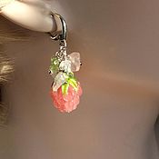 Украшения handmade. Livemaster - original item Raspberry pink glass earrings. Handmade.