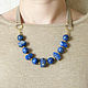 Lapis lazuli necklace 'Dreams' author's decoration, blue necklace. Necklace. Irina Moro. My Livemaster. Фото №5