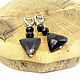Earrings Black Asymmetry. Earrings. Selberiya shop. Online shopping on My Livemaster.  Фото №2