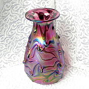 Винтаж handmade. Livemaster - original item Rainbow vase, Bohemian iridescent glass, Czech Republic, collectible. Handmade.