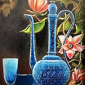 Oil painting with a kettle 