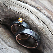 Украшения handmade. Livemaster - original item Copy of Wooden rings with cooper. Handmade.