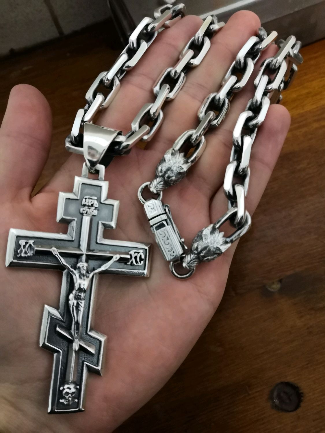 Серебряные Цепочки с крестом