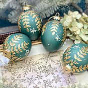 Сувениры и подарки handmade. Livemaster - original item Easter eggs: dark green. Handmade.