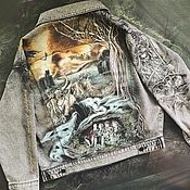 Одежда handmade. Livemaster - original item Custom jacket with the Lord of the Rings print . Customization painting of clothes. Handmade.