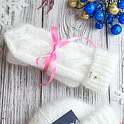 Аксессуары handmade. Livemaster - original item Knitted mittens mohair 
