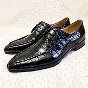 Обувь ручной работы handmade. Livemaster - original item Derby men`s, genuine crocodile leather, black color.. Handmade.